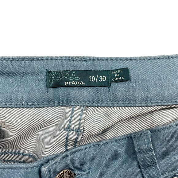 Prana 10/30 Ankle Blue Cotton‎ Blend Roll Cuff Pockets - Picture 2 of 6